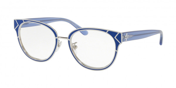 Tory Burch TY1055 Eyeglasses, 3257 BLUE / SHINY SILVER (BLUE)