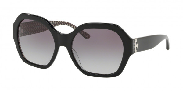 Tory Burch TY7120 Sunglasses, 165311 BLACK/BLACK WHITE ZIG ZAG PRIN