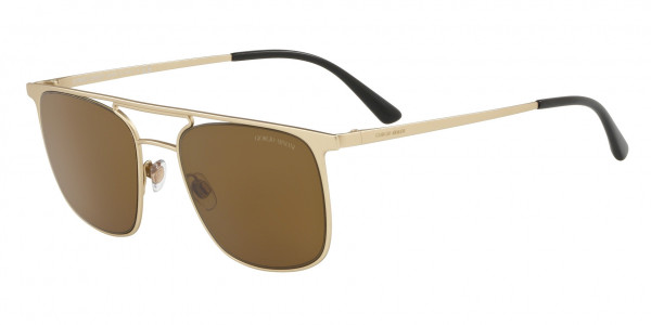 Giorgio Armani AR6076 Sunglasses, 300273 MATTE PALE GOLD BROWN (GOLD)