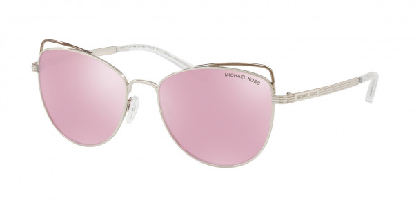 Michael Kors MK1035 ST. LUCIA Sunglasses, 11537V ST. LUCIA SILVER MILKY PINK MI (SILVER)