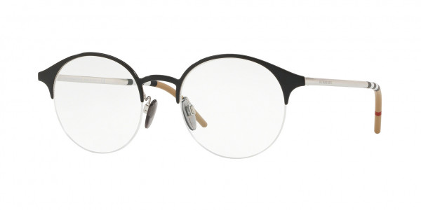 Burberry BE1328 Eyeglasses, 1276 BLACK/SILVER (BLACK)