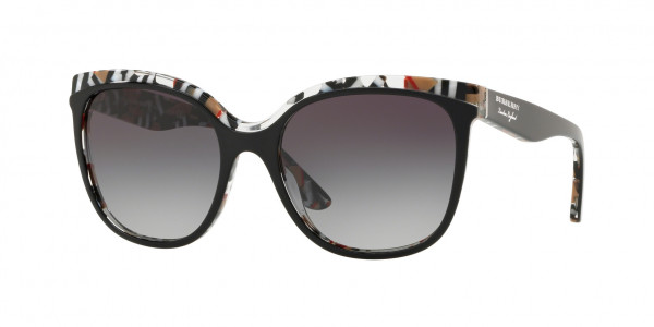 Burberry BE4270 Sunglasses, 37298G TOP BLACK ON CHECK GREY GRADIE (BLACK)