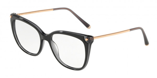 Dolce & Gabbana DG3294 Eyeglasses, 501 TOP BLACK ON BLACK TRANSP (BLACK)