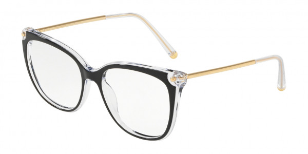 Dolce & Gabbana DG3294 Eyeglasses, 675 TOP BLACK ON CRYSTAL (BLACK)