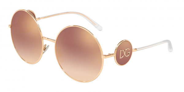 Dolce & Gabbana DG2205 Sunglasses, 12986F PINK GOLD (PINK)
