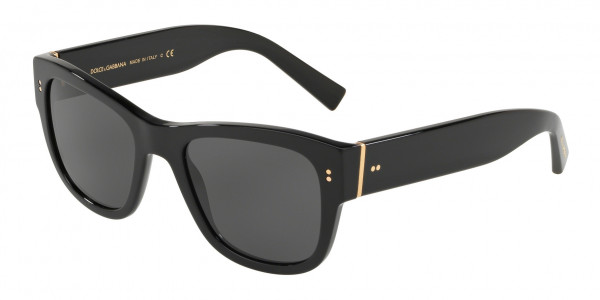 Dolce & Gabbana DG4338 Sunglasses, 501/87 BLACK DARK GREY (BLACK)