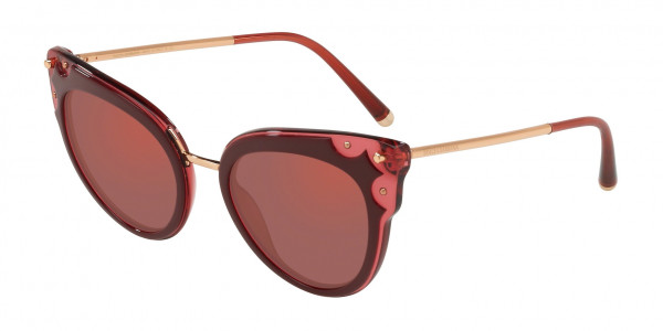 Dolce & Gabbana DG4340 Sunglasses, 3190D0 TOP BORDX ON DARK PINK TRANSP