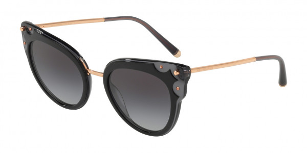 Dolce & Gabbana DG4340 Sunglasses, 501/8G TOP BLACK ON BLACK TRANSPARENT