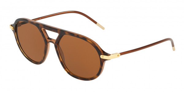 Dolce & Gabbana DG4343F Sunglasses, 318573 TOP HAVANA ON TRANSP BROWN