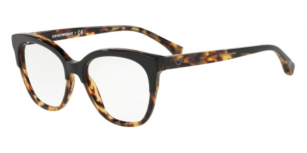 Emporio Armani EA3136 Eyeglasses, 5697 TOP BLACK ON HAVANA (BLACK)