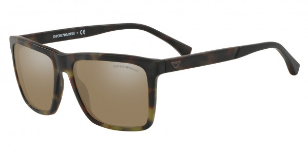 Emporio Armani EA4117 Sunglasses, 57027I MATTE GREEN HAVANA (GREEN)