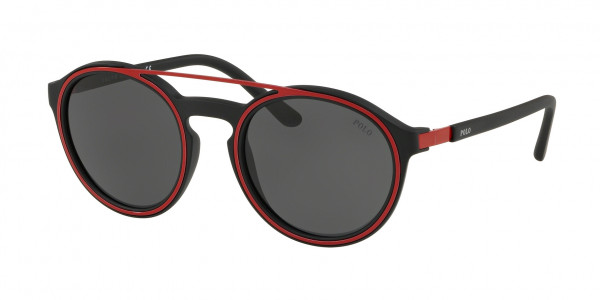 Polo PH4139 Sunglasses, 528487 MATTE BLACK DARK GREY (BLACK)