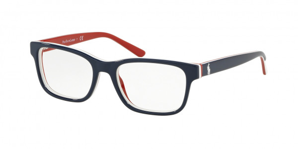 Ralph Lauren Children PP8534 Eyeglasses, 5667 SHINY NAVY BLUE ON WHITE/RED (BLUE)