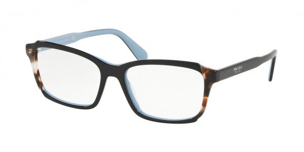 Prada PR 01VV HERITAGE Eyeglasses, KHR1O1 HERITAGE TOP BLACK/AZURE/SPOTT (BLACK)