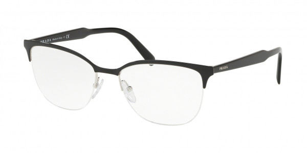 Prada PR 53VV CONCEPTUAL Eyeglasses, 1AB1O1 CONCEPTUAL TOP BLACK/SILVER (BLACK)