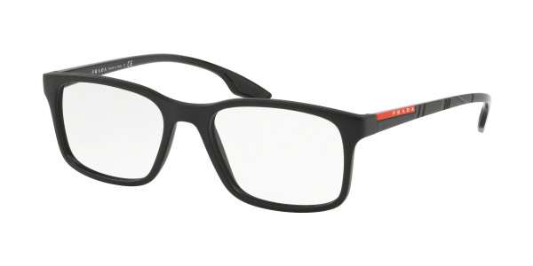 Prada Linea Rossa PS 01LV LIFESTYLE Eyeglasses, 1BO1O1 LIFESTYLE MATTE BLACK (BLACK)