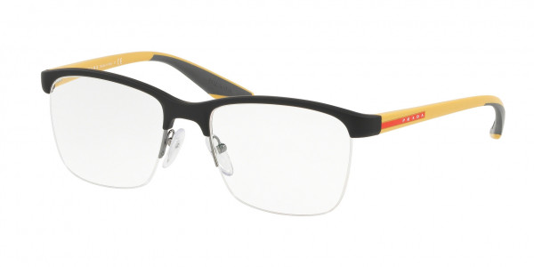 Prada Linea Rossa PS 02LV ACTIVE Eyeglasses, DG01O1 BLACK RUBBER (BLACK)