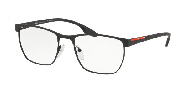 Prada Linea Rossa PS 50LV LIFESTYLE Eyeglasses, 4891O1 BLACK RUBBER (BLACK)