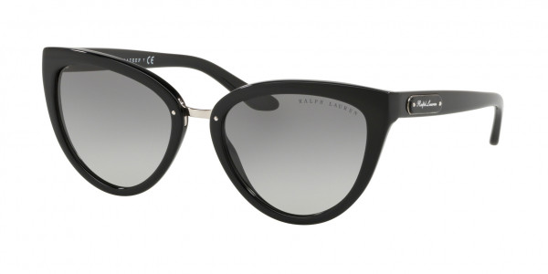 Ralph Lauren RL8167 Sunglasses, 500111 SHINY BLACK GRADIENT GREY (GREY)