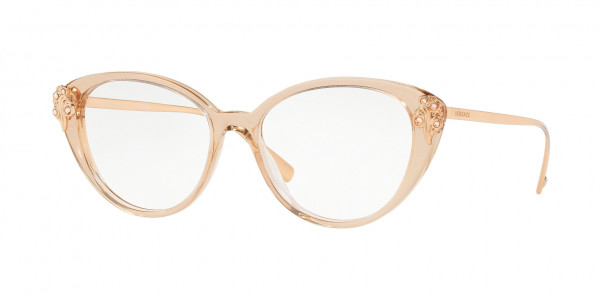 Versace VE3262B Eyeglasses, 5215 TRANSPARENT BROWN (BROWN)
