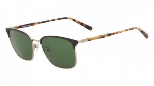 Ferragamo SF180S Sunglasses, (017) BLACK/SHINY GOLD