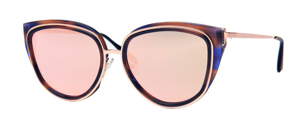 Thierry Lasry Enigmaty Sunglasses, 852 - Purple Multicolor & Gold w/ Pink Flash Lenses