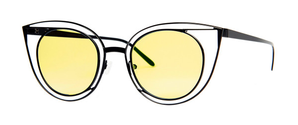 Thierry Lasry Morphology Sunglasses, 700 Yellow - Matte black w/ Yellow lenses