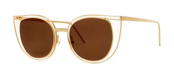 Thierry Lasry Eventually Sunglasses, 900 - Gold w/ Solid Lenses