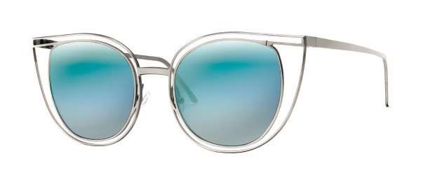 Thierry Lasry Eventually Sunglasses, 500 - Silver w/ Blue Mirror Lenses