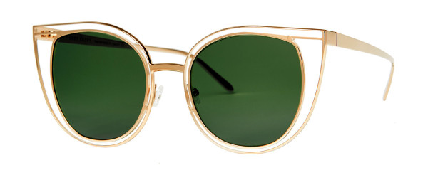 Thierry Lasry Eventually Sunglasses, 900 Green - Gold w/ Green Lenses