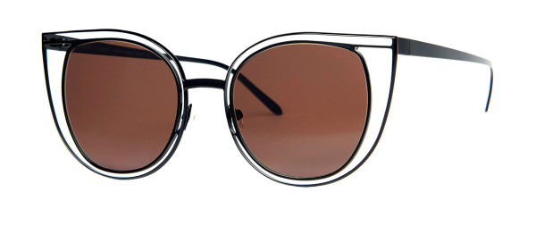 Thierry Lasry Eventually Sunglasses, 700 Brown - Matte Black w/ Brown Lenses