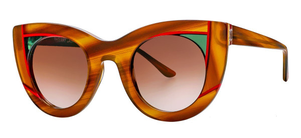 Thierry Lasry WAVVVY Sunglasses, Brown Pattern & Green & Red