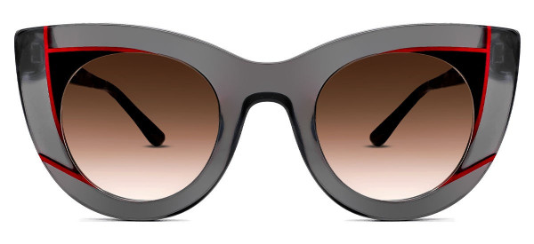 Thierry Lasry WAVVVY Sunglasses, Translucent Grey & Black & Red