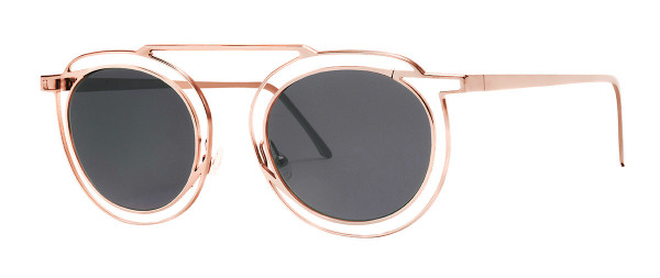 Thierry Lasry Potentially Sunglasses, 100 GREY - Rose Gold w/ Flat Grey Solid Lenses