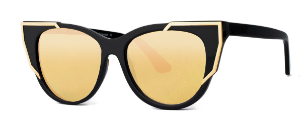 Thierry Lasry BUTTERSCOTCHY Sunglasses, 101 MR - Black & Gold Mirror