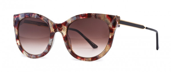 Thierry Lasry Lively LQ Sunglasses, V376 - Vintage Burgundy, Pink Floral & Gold