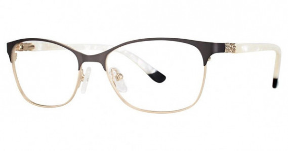 Genevieve Emphasis Eyeglasses, matte mink/gold/pearl