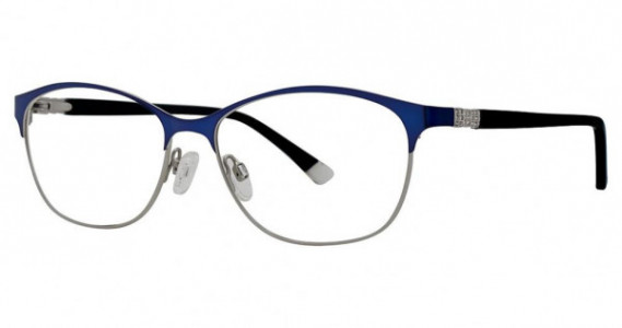 Genevieve Emphasis Eyeglasses, matte navy/silver