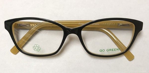 Go Green GG80 Eyeglasses, 2-Black/Gold/Layer