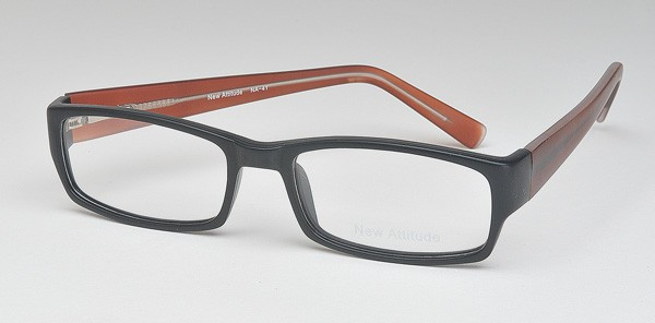 New Attitude NA41 Eyeglasses, 1-Black Matte/Brown Matte