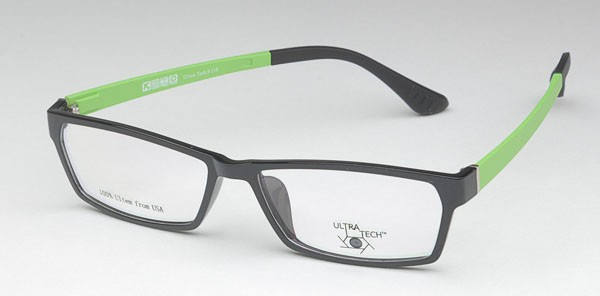 Ultra Tech UT118 Eyeglasses, 2 - Shiny Black/Lime