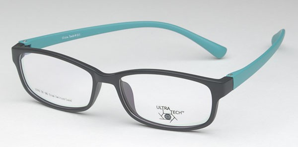 Ultra Tech UT211 Eyeglasses, 1 - Matte Black/Turquoise