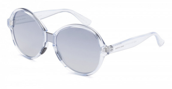 Italia Independent Suez Sunglasses, Crystal Glossy (Silver Gradient Mirrored/Grey) .012.GLS