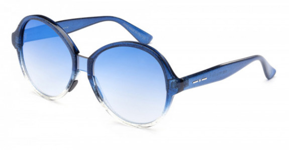 Italia Independent Suez Sunglasses, Light Blue Glitter (Silver Gradient Mirrored/Blue) .GLT.020