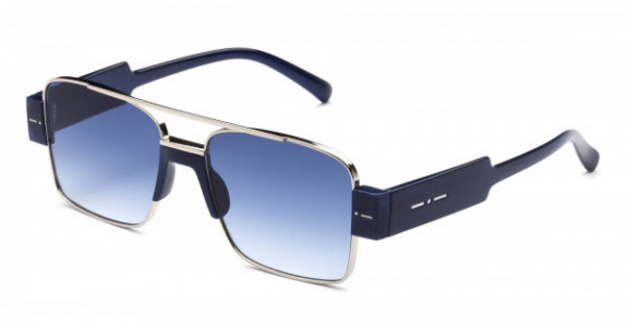 Italia Independent Sebastian Sunglasses, Dark Blue/Blue Acetate (Shaded/Blue) .021.022