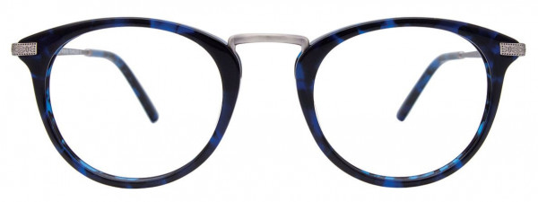 EasyClip EC485 Eyeglasses, 050 - Demi Blue & Silver