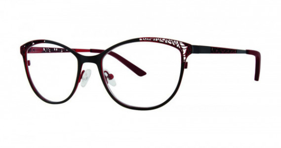 Modern Art A396 Eyeglasses, Matte Black/Burgundy