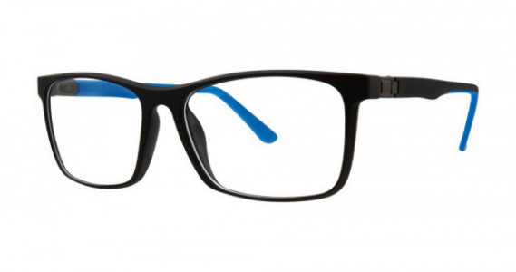 Big Mens Eyewear Club BIG PUSH Eyeglasses, Black/Blue Matte