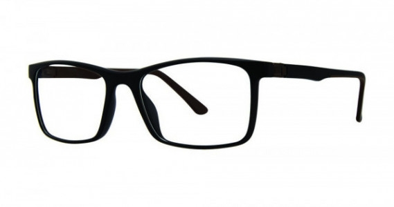 Big Mens Eyewear Club BIG PUSH Eyeglasses, Black/Brown Matte