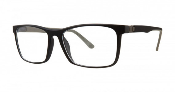 Big Mens Eyewear Club BIG PUSH Eyeglasses, Black/Grey Matte
